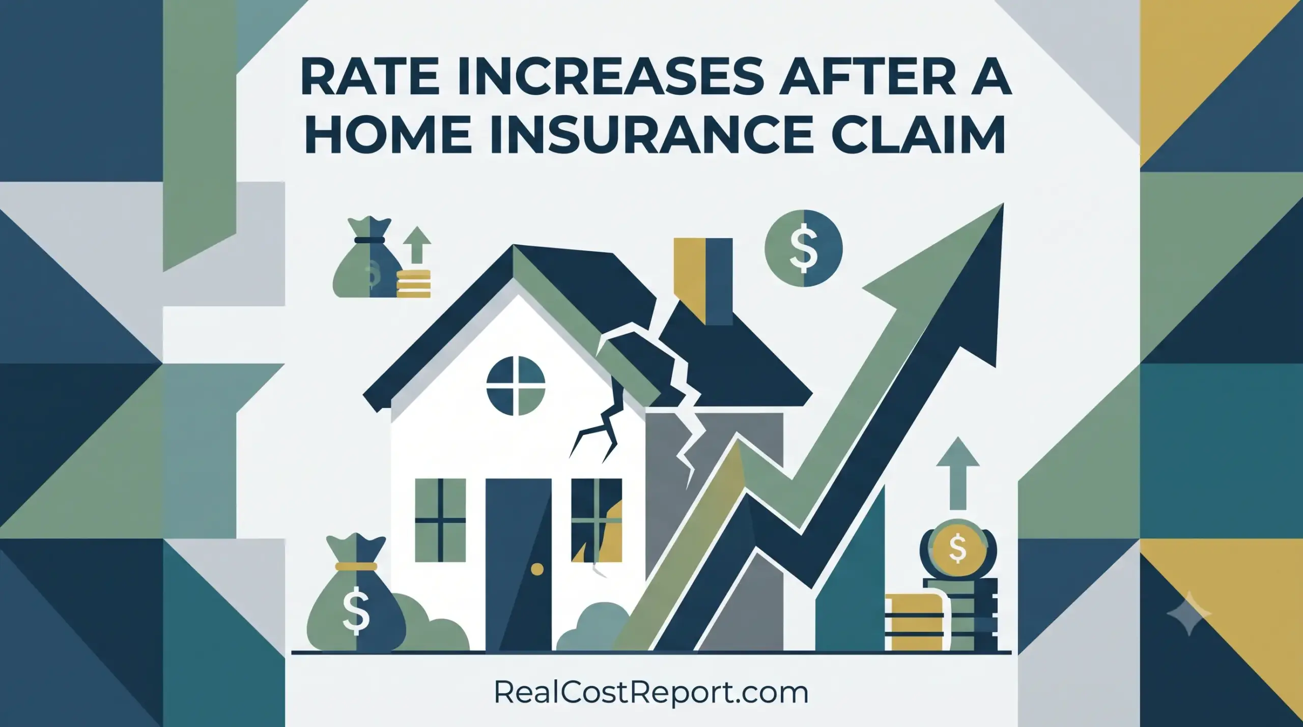 Minimalist vector illustration of a house with an upward-pointing arrow, symbolizing rising insurance costs.