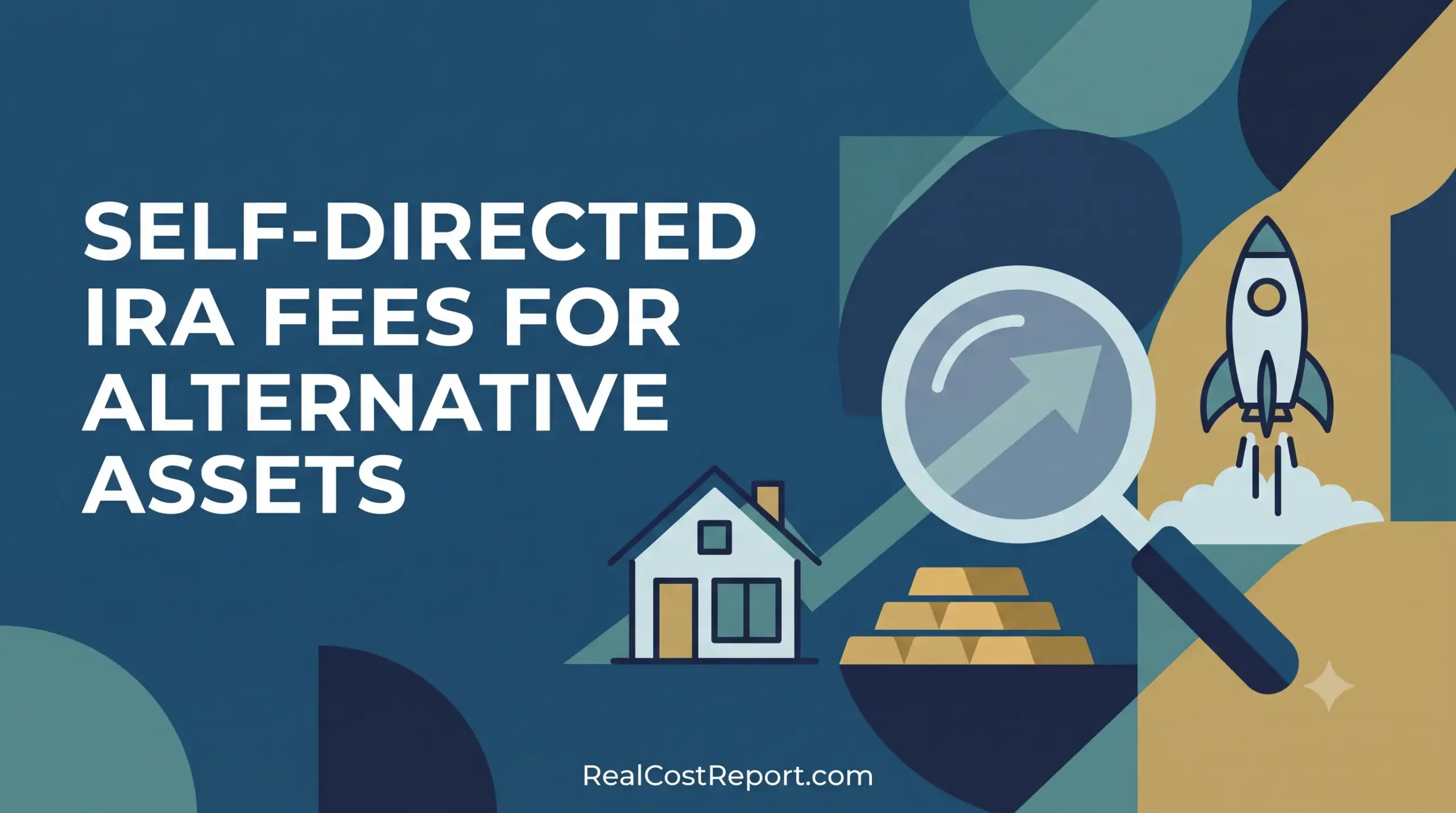Minimalist vector art illustrating real estate, gold, and startup assets with a magnifying glass over them and the article title.